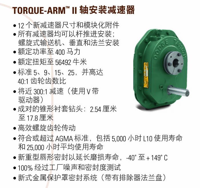 TORQUE-ARM II轴安装减速器